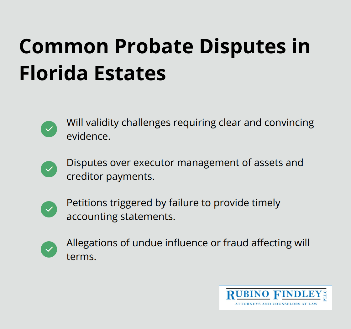Checklist of frequent probate dispute types families encounter in Florida estates - Probate litigation basics