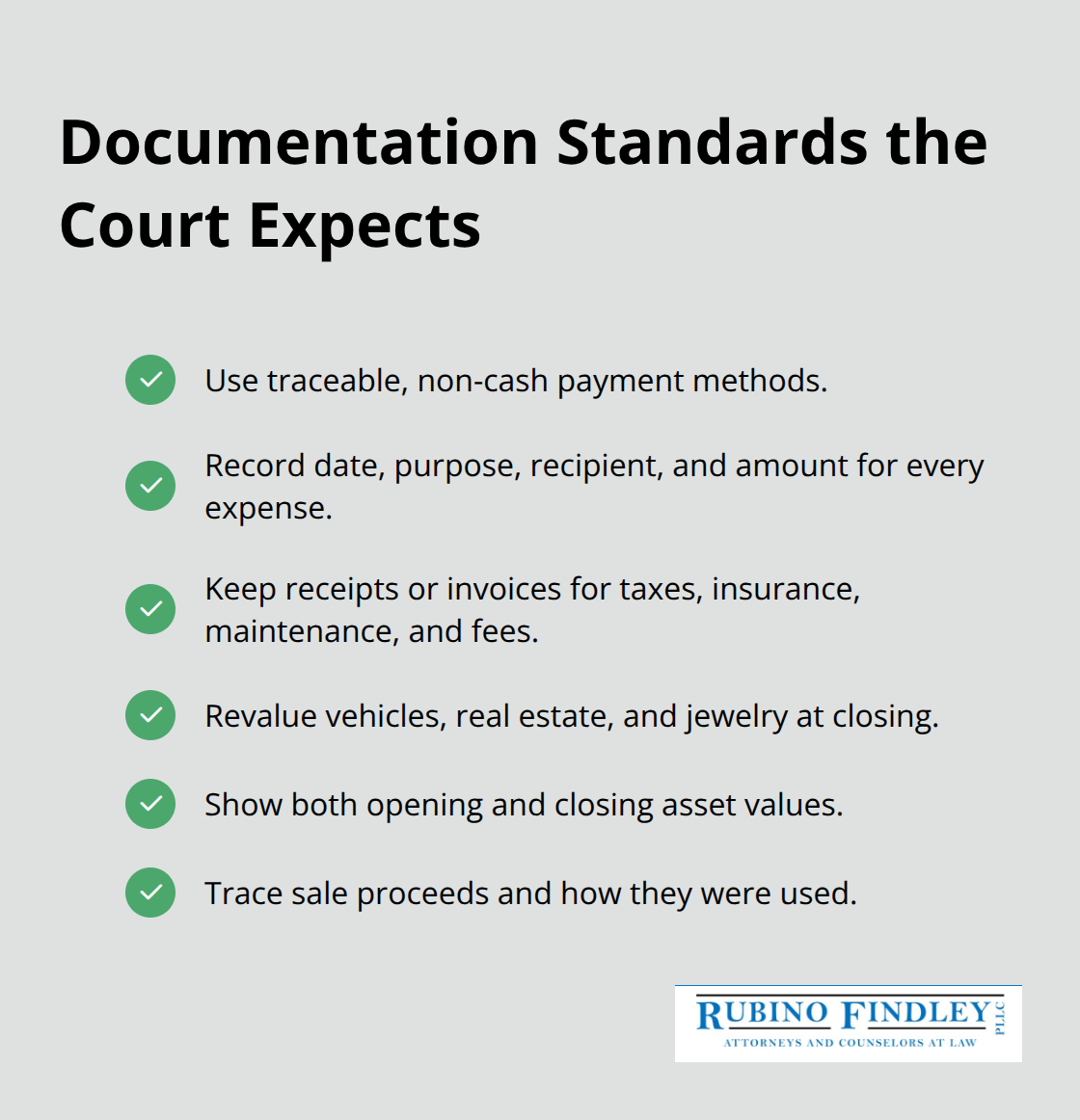 Checklist of documentation requirements for Florida probate accountings. - probate accounting requirements Florida