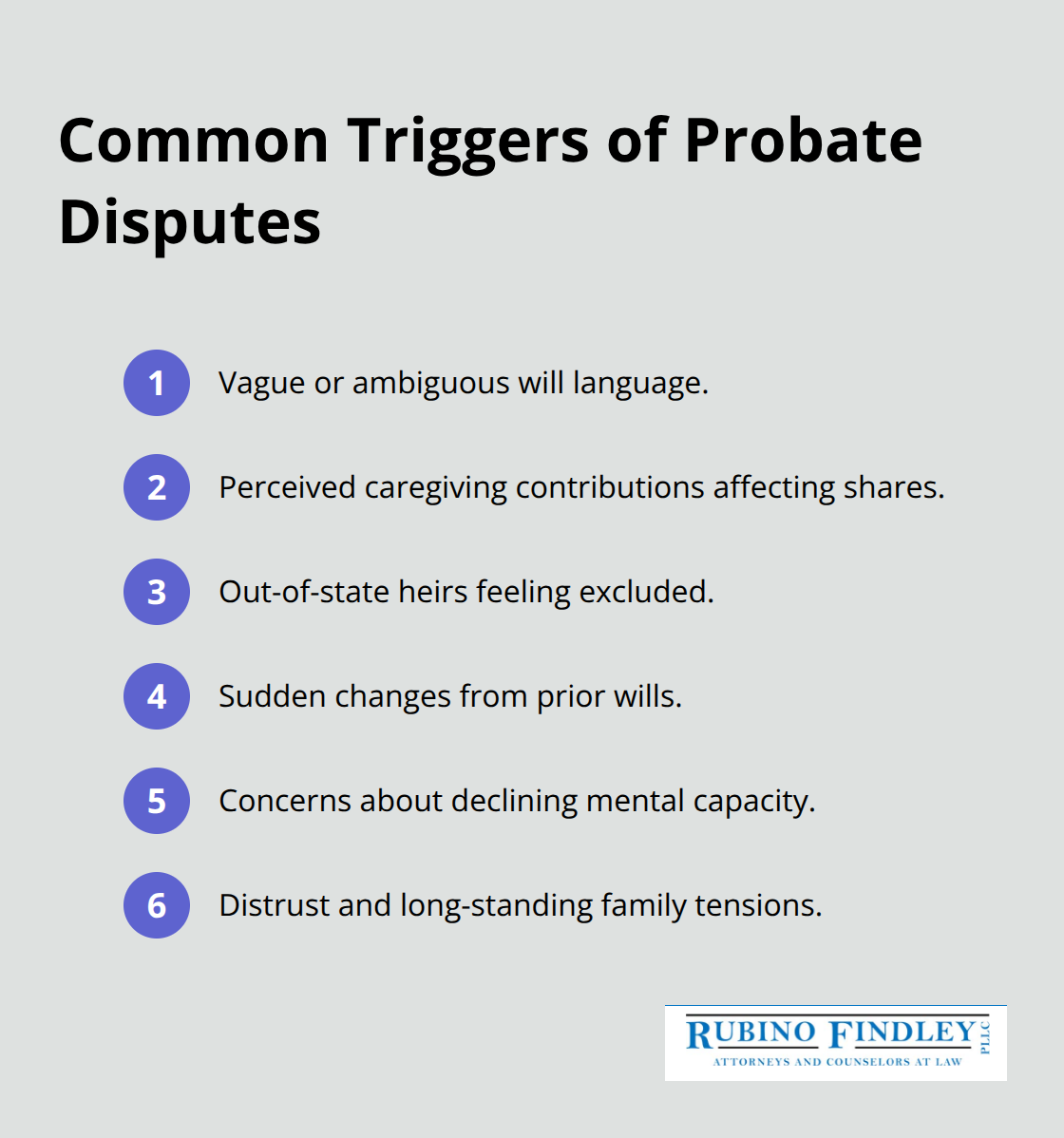 Key causes of probate disputes that escalate family conflict